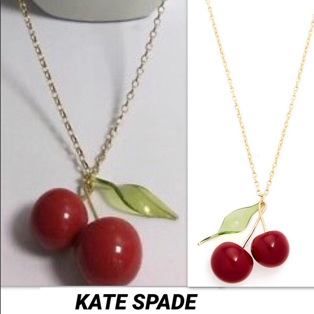 KATE SPADE MA CHERIE CHERRY PENDANT NECKLACE - Picture 5 of 8